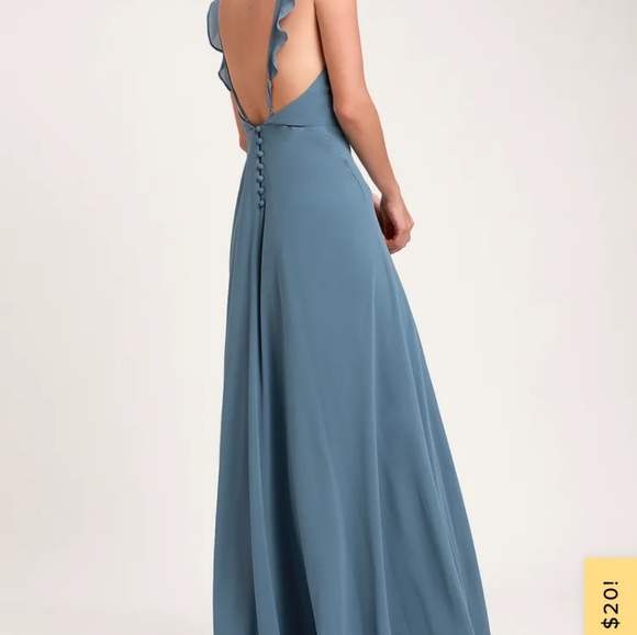 2 slate blue Lulus bridesmaid dresses - Picture 4 of 4